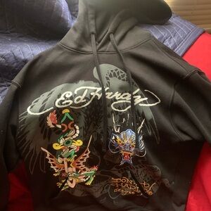 Ed Hardy Black Artistic Graphic Sweatshirt